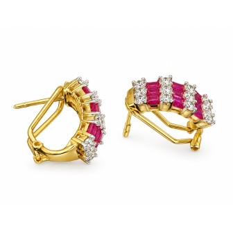 Ruby and diamonds earrings