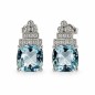 PENDIENTES DE AQUAMARINA Y DIAMANTES