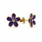 PENDIENTES DE AMATISTA Y DIAMANTES
