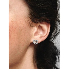 Sparkling Infinity Heart Stud Earrings