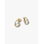 Organic-Shaped Oval Stud Earrings with Set Gemstones