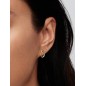 Organic-Shaped Oval Stud Earrings with Set Gemstones