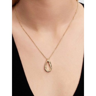 Organic-Shaped Necklace with Set Gemstones.  364666C01