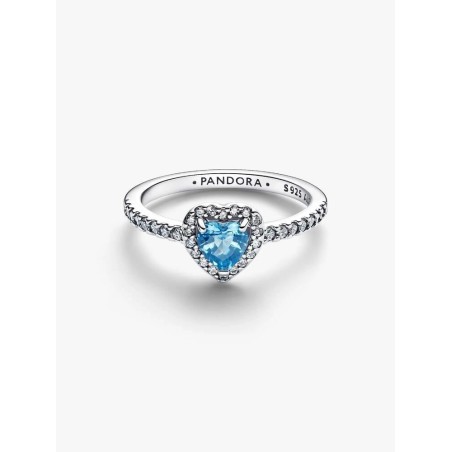 Blue Raised Heart Ring