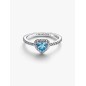 Blue Raised Heart Ring