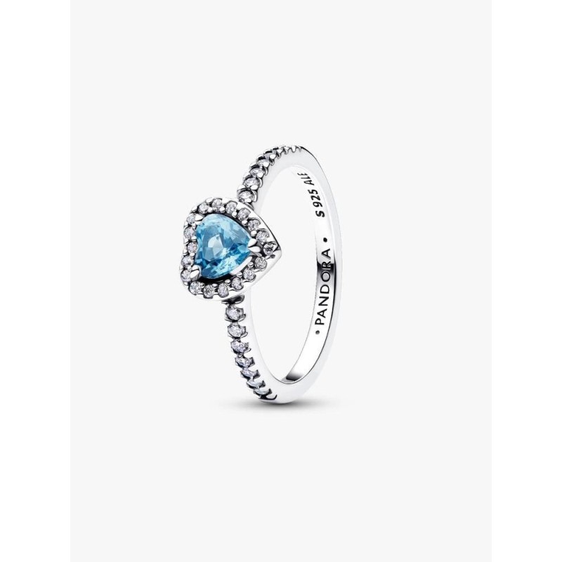 Blue Raised Heart Ring