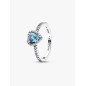 Blue Raised Heart Ring
