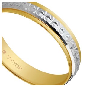 WEDDING RING BICOLOR 4MM FACETED