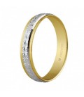 WEDDING RING BICOLOR 4MM FACETED