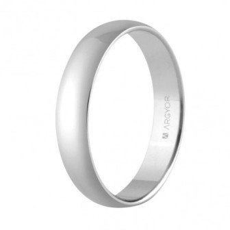 ALIANZA DE ORO BLANCO CLÁSICA BRILLO 4MM CONFORT