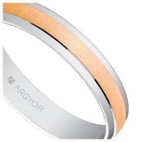 WEDDING RING ROSE AND WHITE GOLD 4MM