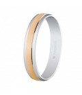 WEDDING RING ROSE AND WHITE GOLD 4MM