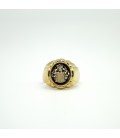 18 kts yellow gold gents ring with Onyx