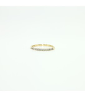 18 kts bicolor gold ring with diamonds