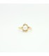 18 kts yellow gold ring with cultured pearls and zircons