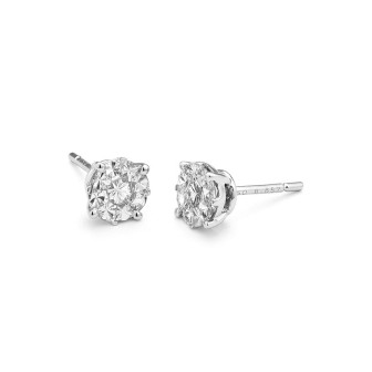 Pendientes oro blanco 18 kts y diamantes 0.70 cts