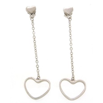 Pendientes largos en Plata de Ley con Baño de Rodio