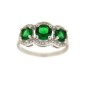 Anillo de Plata de Ley con Baño de Rodio y circonita en color esmeralda Anillo de Plata de Ley con Baño de Rodio y circonita en color esmeralda