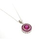 Colgante con cadena y circonitas rosa de plata de ley con baño de rodio