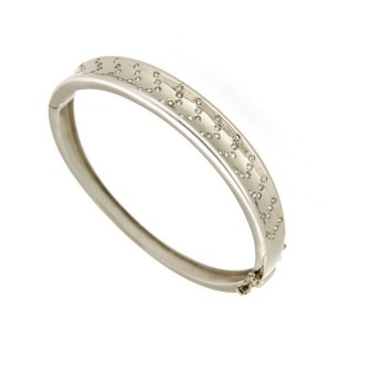 Media caña de plata de ley con circonitas y baño de rodio