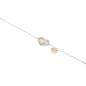 Pulsera Corazón de plata de ley con baño Rosa y de Rodio Pulsera Corazón de plata de ley con baño Rosa y de Rodio