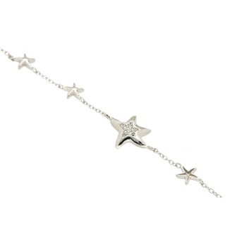 Pulsera de estrellas en plata de ley con circonitas y baño de rodio