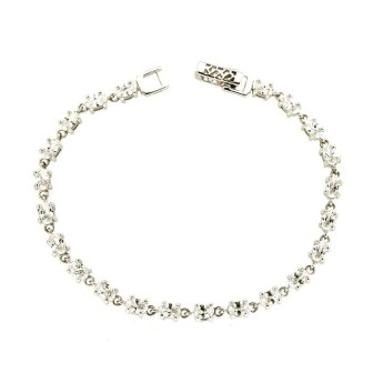 Pulsera de Plata de Ley con Baño de Rodio y circonitas