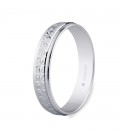 WEDDING RING WHITE GOLD 4MM FACETED