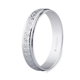 ALIANZA ORO BLANCO DIAMANTADA BRILLO 4MM