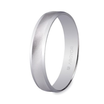 ALIANZA DE ORO BLANCO BANDA CENTRAL DIAGONALES 4MM