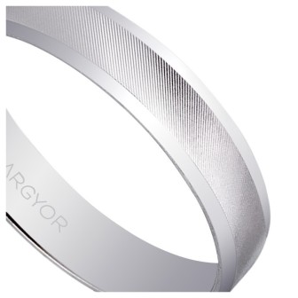 ALIANZA DE ORO BLANCO BANDA CENTRAL DIAGONALES 4MM