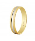 WEDDING RING YELLOW AND WHITE GOLD 4MM