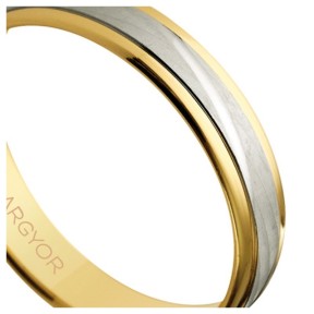 ALIANZA BICOLOR EN DOS OROS RAYADO MATE 4MM