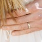 WEDDING RING BICOLOUR IN TWO GOLD STRIPED MATTE 4MM