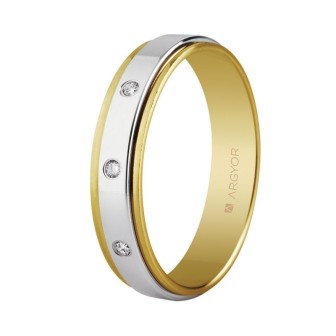 ALIANZA BICOLOR ORO Y DIAMANTES 5MM