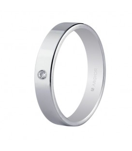 WEDDING RING 4MM WHITE GOLD WITH DIAMOND