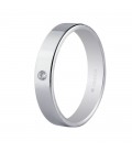 WEDDING RING 4MM WHITE GOLD WITH DIAMOND