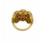 18 KTS BICOLOR GOLD RING WITH RUBY AND DIAMONDS