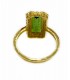Sortija de Turmalina Verde con diamantes montada en oro amarillo de 18 kts