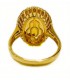 18 KTS BICOLOR GOLD RING WITH CITRINE TOPAZ AND DIAMONDS