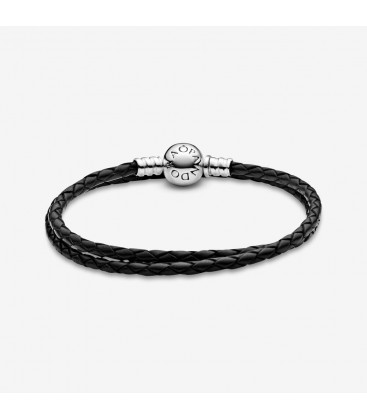 Bracelet Pandora Double Black Leather