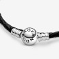 Pulsera Pandora en Cuero Trenzado Doble Negro