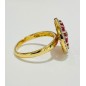 18 KTS BICOLOR GOLD RING WITH RUBY AND DIAMONDS