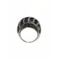 18 KTS WHITE GOLD RING WITH BLACK AND WHITE DIAMONDS