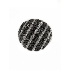 SORTIJA DE ORO BLANCO 18 KTS CON DIAMANTES NEGRO Y BLANCOS