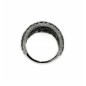 14 KTS WHITE GOLD RING WITH BLACK AND WHITE DIAMONDS