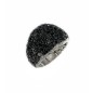 14 KTS WHITE GOLD RING WITH BLACK AND WHITE DIAMONDS
