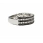 14 KTS WHITE GOLD RING WITH BLACK AND WHITE DIAMONDS