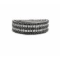 14 KTS WHITE GOLD RING WITH BLACK AND WHITE DIAMONDS