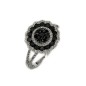 14 kts white gold ring with black and white diamonds 14 kts white gold ring with black and white diamonds
